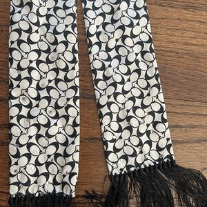 Coach Black/White or Blue Silk Scarf